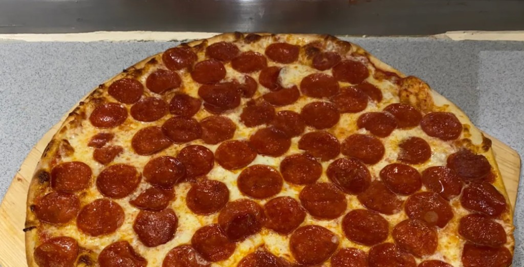 Pepperoni pizza at Three Brothers Pizza in Oak Ridge, New Jersey